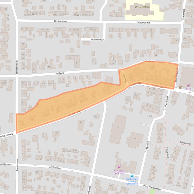 Kaart van postcodegebied 7081CH.
