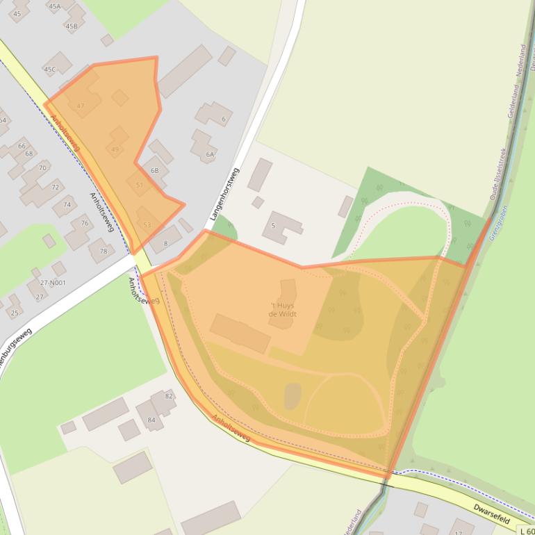 Kaart van postcodegebied 7081CL.