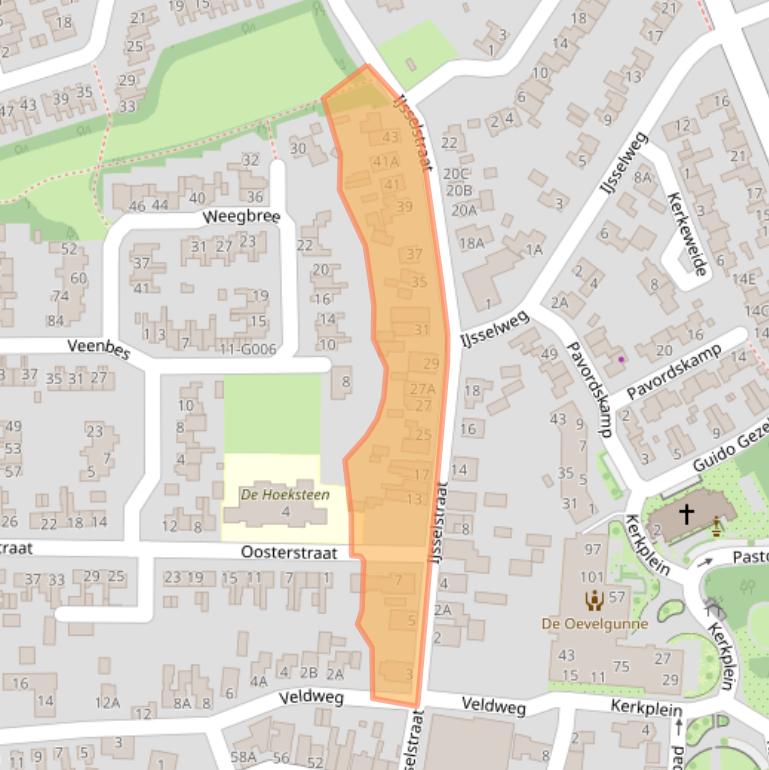 Kaart van postcodegebied 7081DH.
