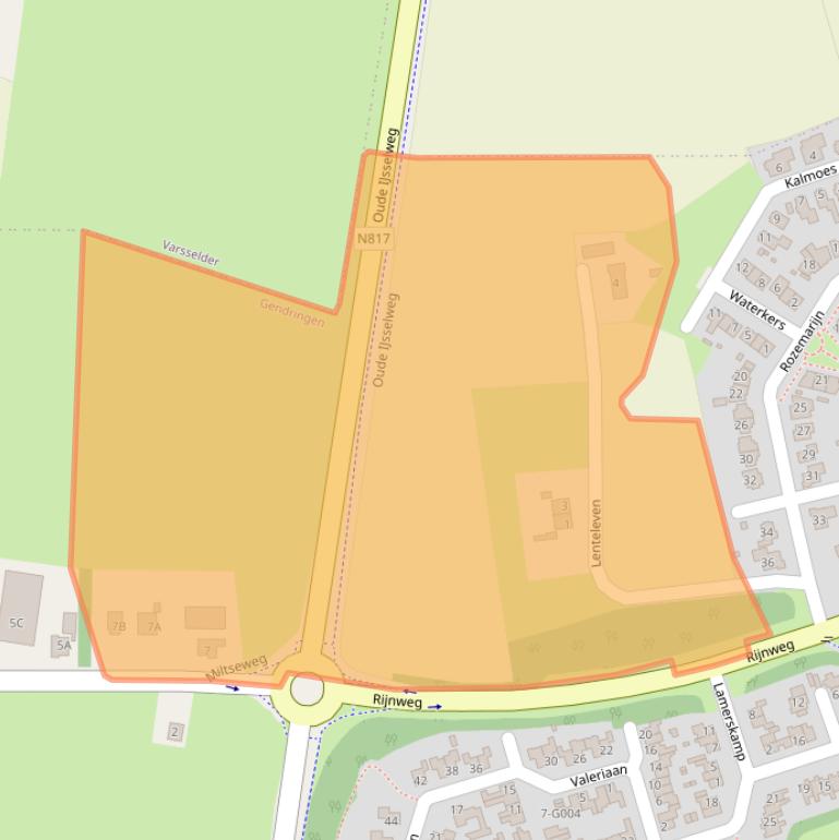 Kaart van postcodegebied 7081DK.