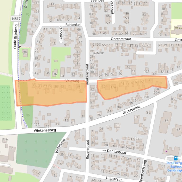 Kaart van postcodegebied 7081DS.