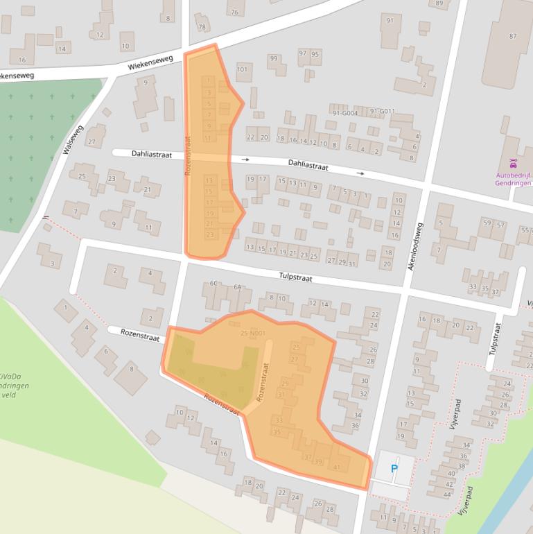 Kaart van postcodegebied 7081EA.