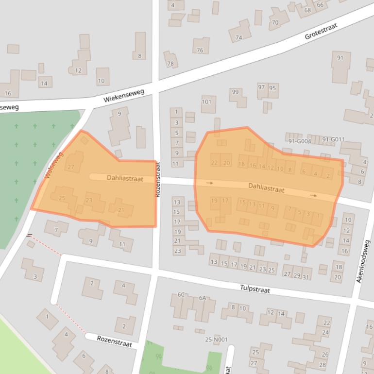 Kaart van postcodegebied 7081EC.