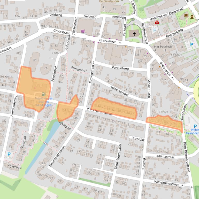 Kaart van postcodegebied 7081EE.