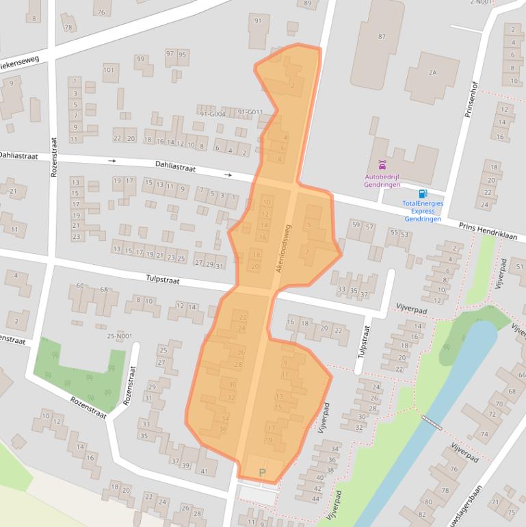 Kaart van postcodegebied 7081EG.