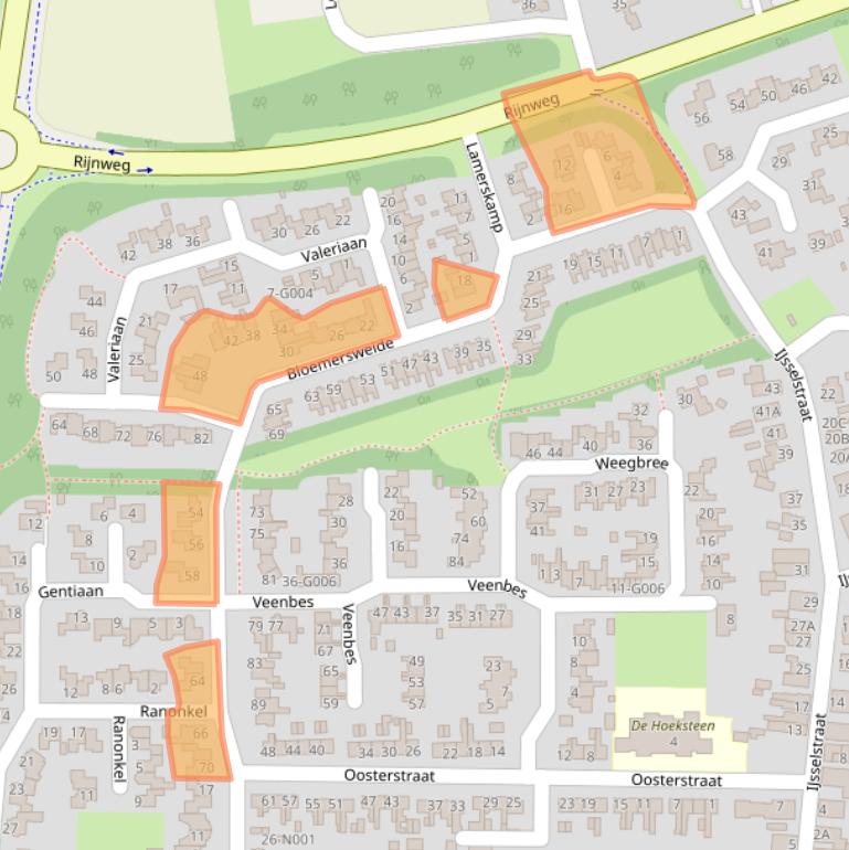 Kaart van postcodegebied 7081GG.