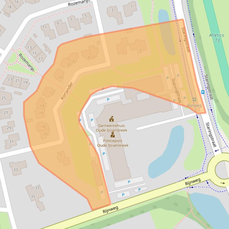 Kaart van postcodegebied 7081JA.