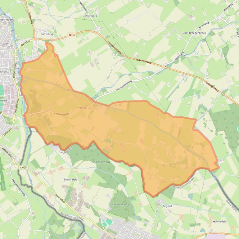Kaartafbeelding, ingezoomd op postcodegebied 7083.