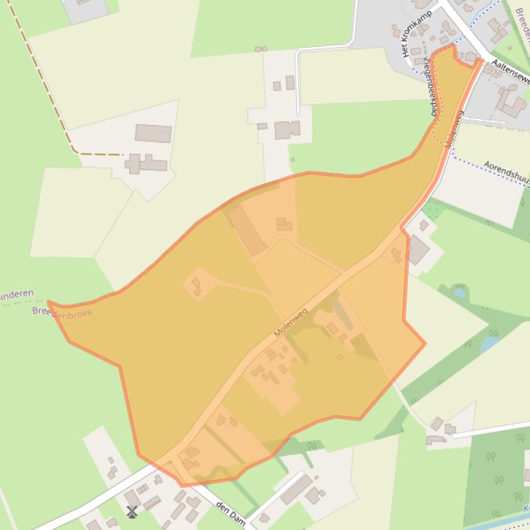 Kaart van postcodegebied 7084AW.