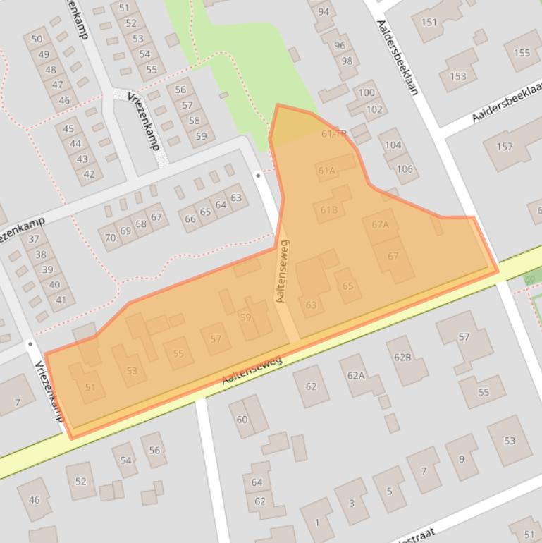 Kaart van postcodegebied 7091AD.