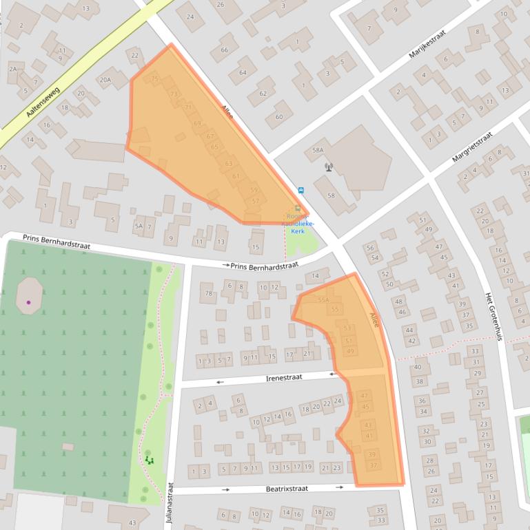 Kaart van postcodegebied 7091AK.