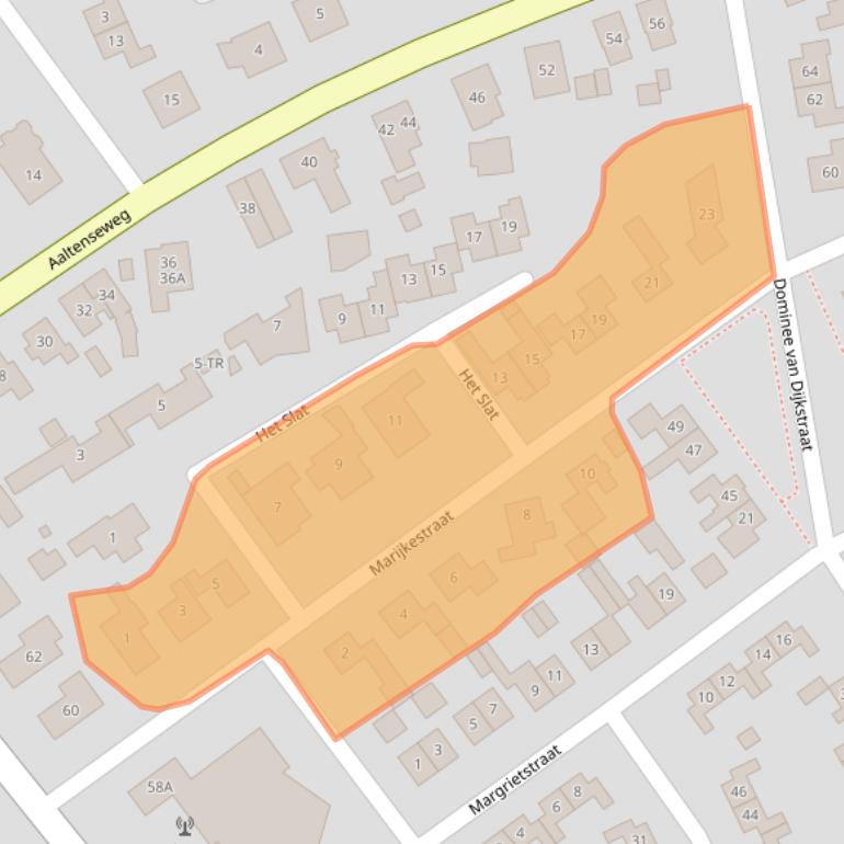 Kaart van postcodegebied 7091AN.