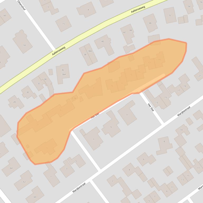 Kaart van postcodegebied 7091AP.