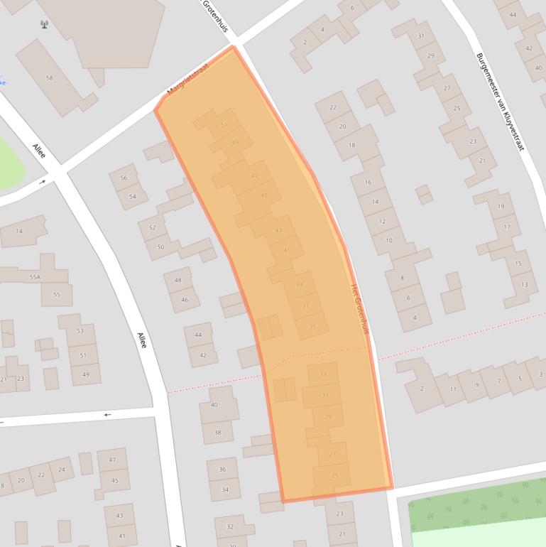 Kaart van postcodegebied 7091AT.