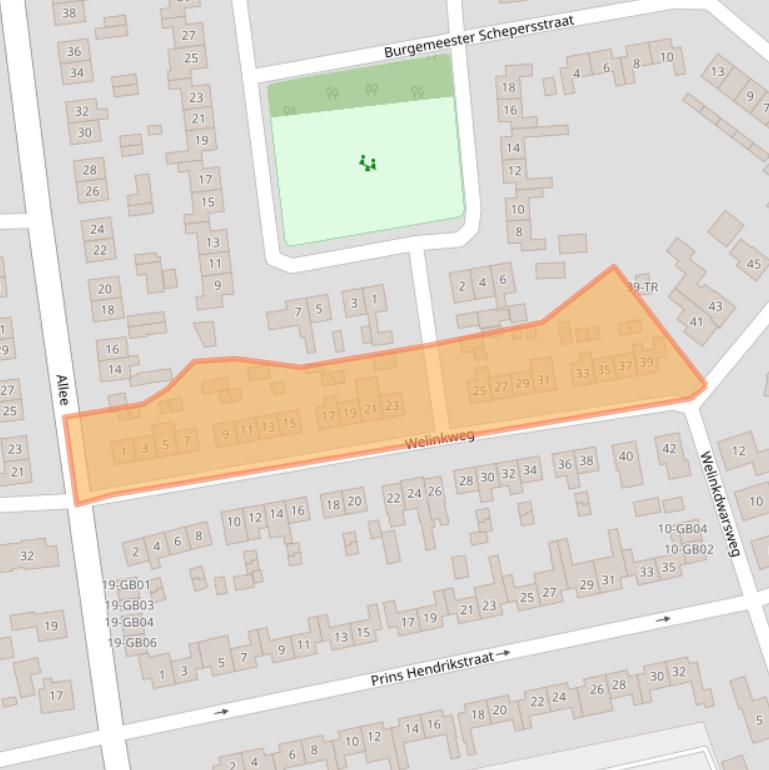 Kaart van postcodegebied 7091BA.