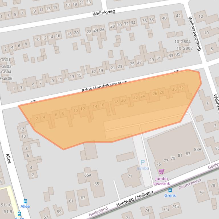 Kaart van postcodegebied 7091BD.