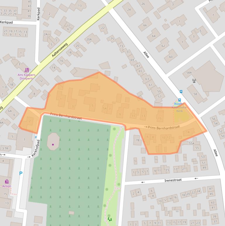 Kaart van postcodegebied 7091BE.