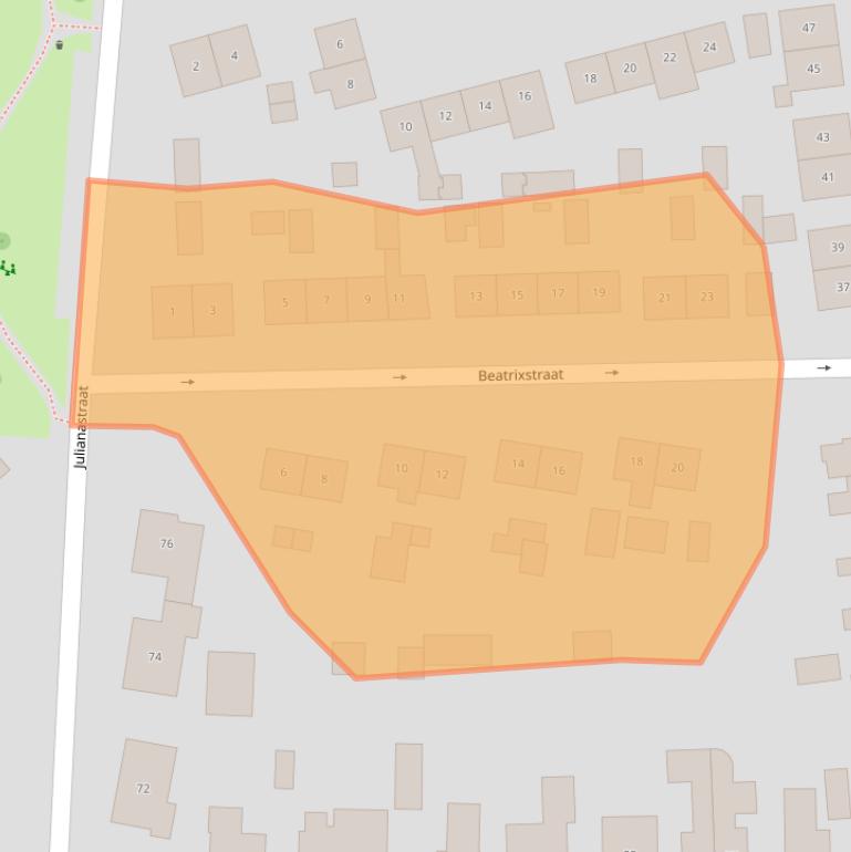 Kaart van postcodegebied 7091BK.