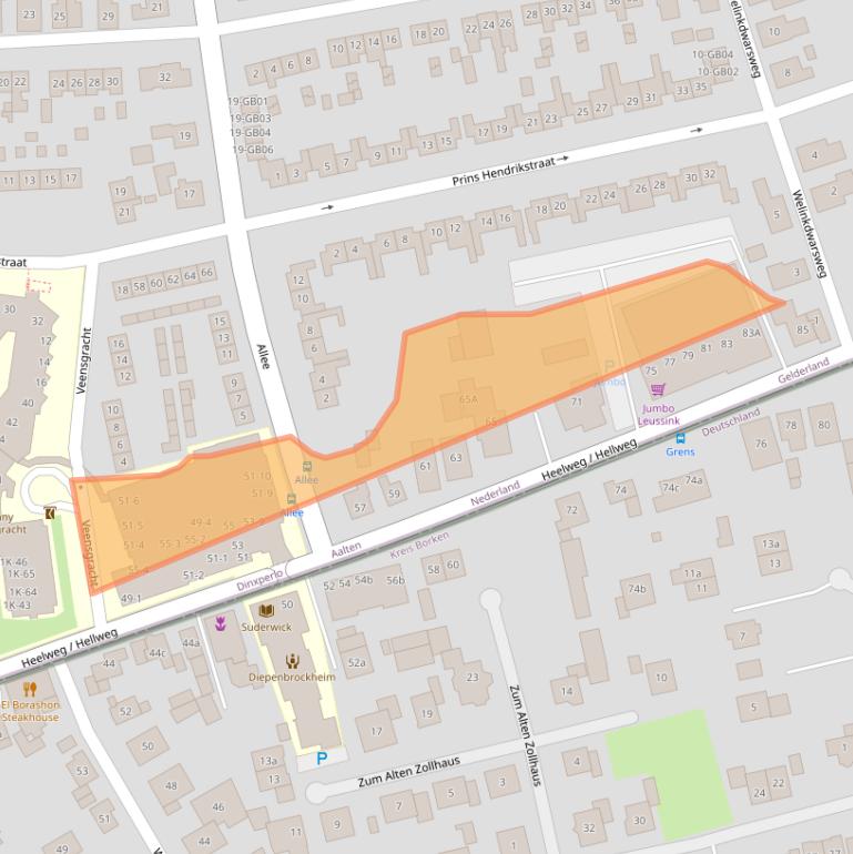 Kaart van postcodegebied 7091BT.