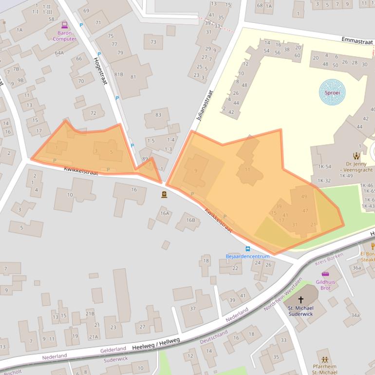 Kaart van postcodegebied 7091BV.