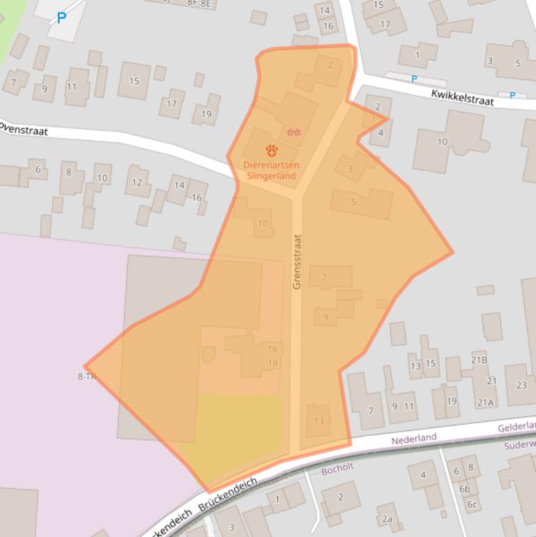 Kaart van postcodegebied 7091BX.