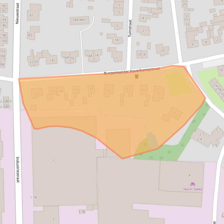 Kaart van postcodegebied 7091CN.