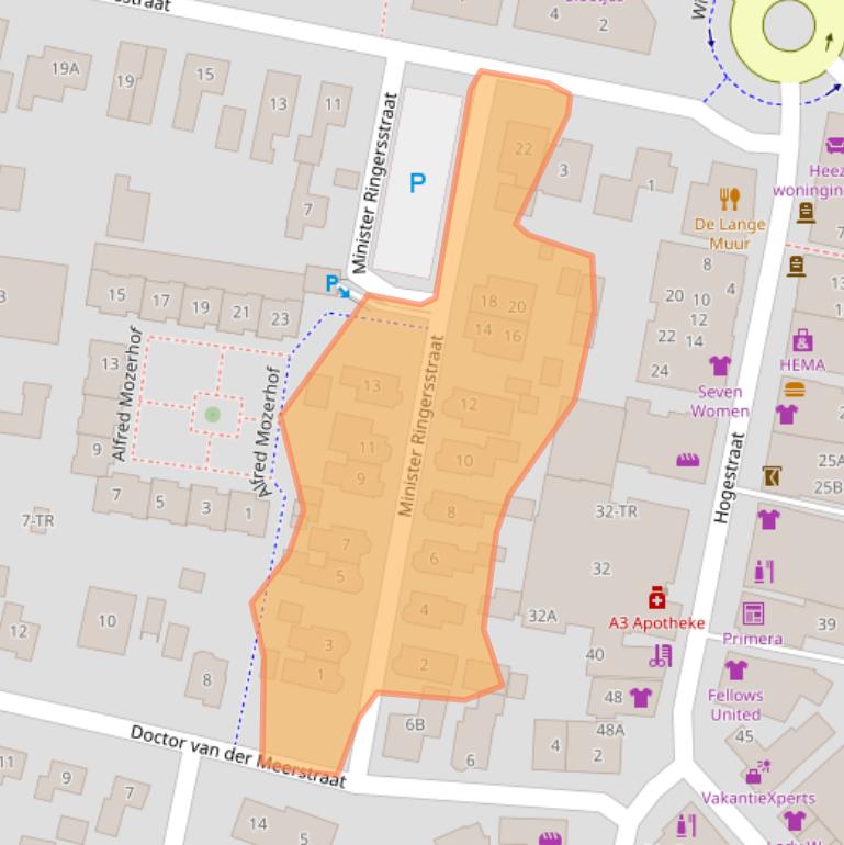 Kaart van postcodegebied 7091CT.