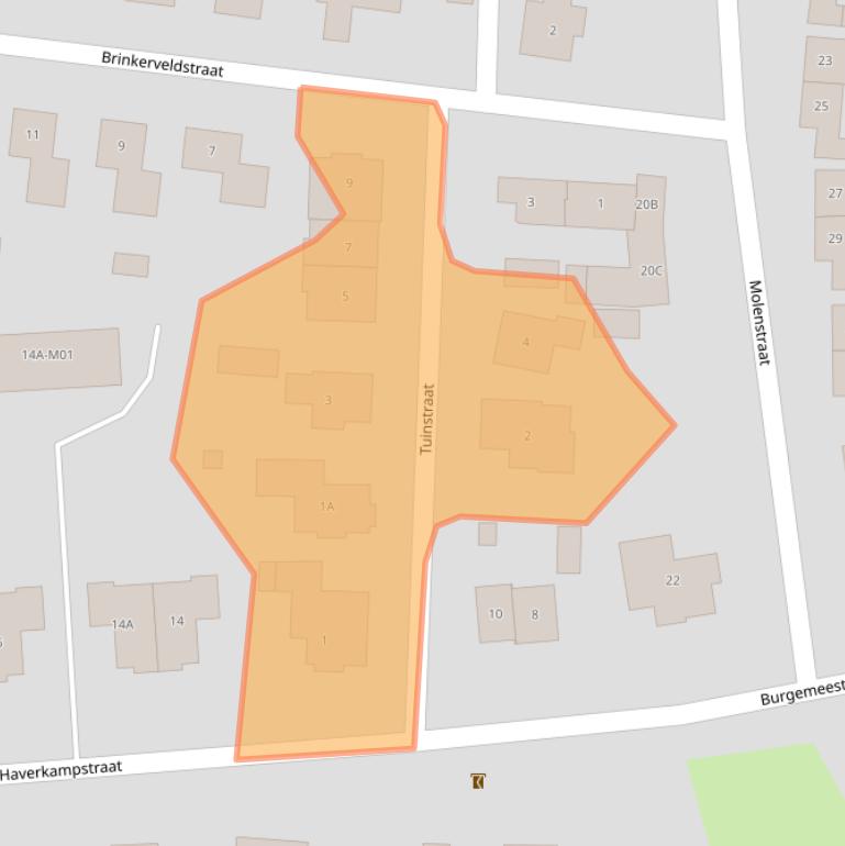 Kaart van postcodegebied 7091DA.