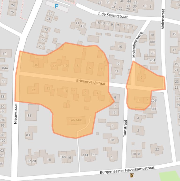 Kaart van postcodegebied 7091DB.