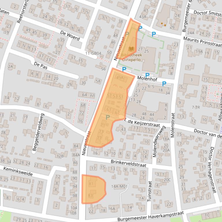 Kaart van postcodegebied 7091DE.