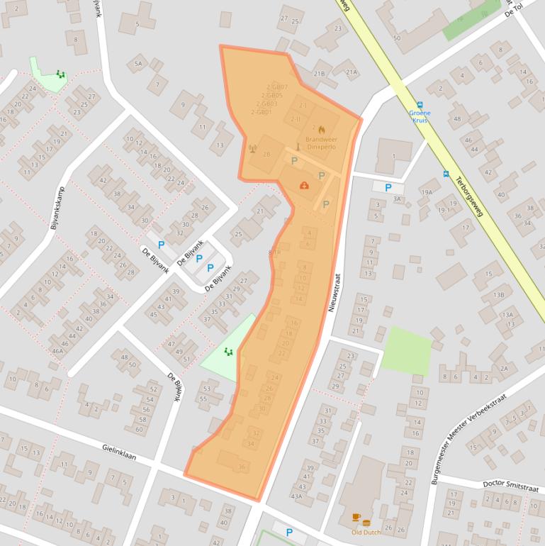 Kaart van postcodegebied 7091DG.