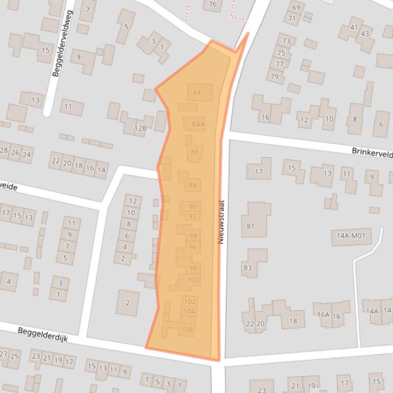 Kaart van postcodegebied 7091DJ.