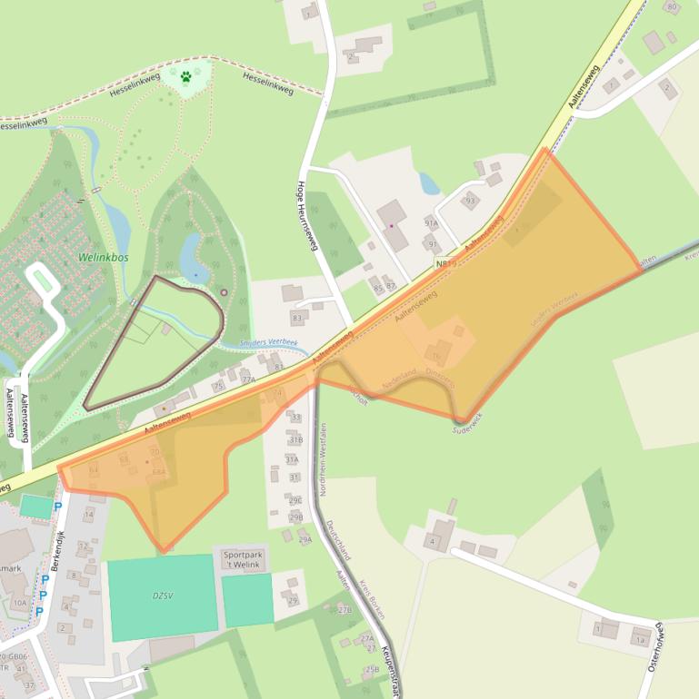 Kaart van postcodegebied 7091ET.