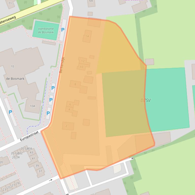Kaart van postcodegebied 7091EV.