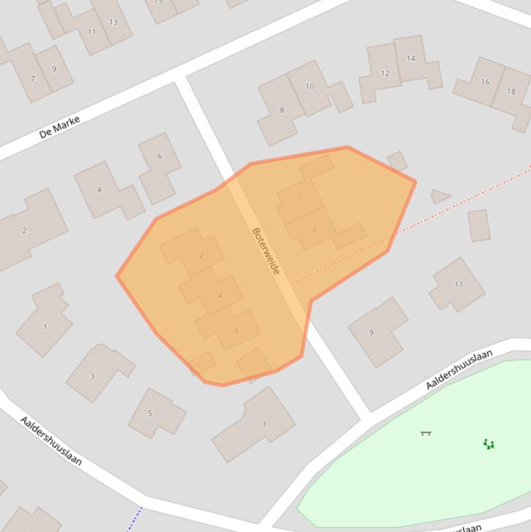 Kaart van postcodegebied 7091RC.