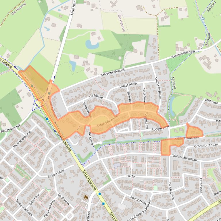 Kaart van postcodegebied 7091RE.
