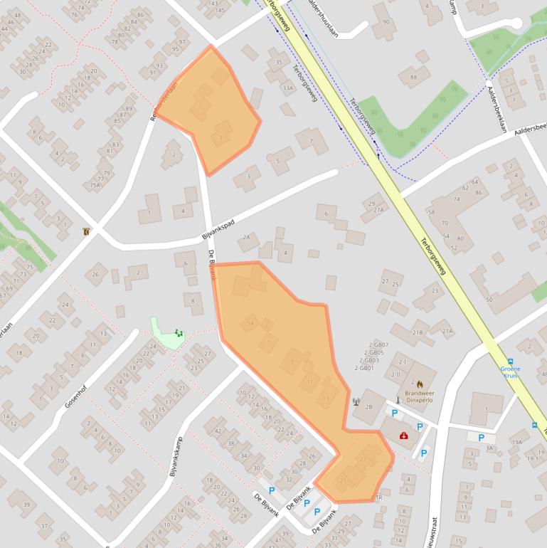 Kaart van postcodegebied 7091TA.