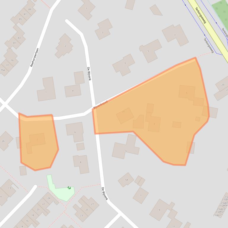 Kaart van postcodegebied 7091TJ.