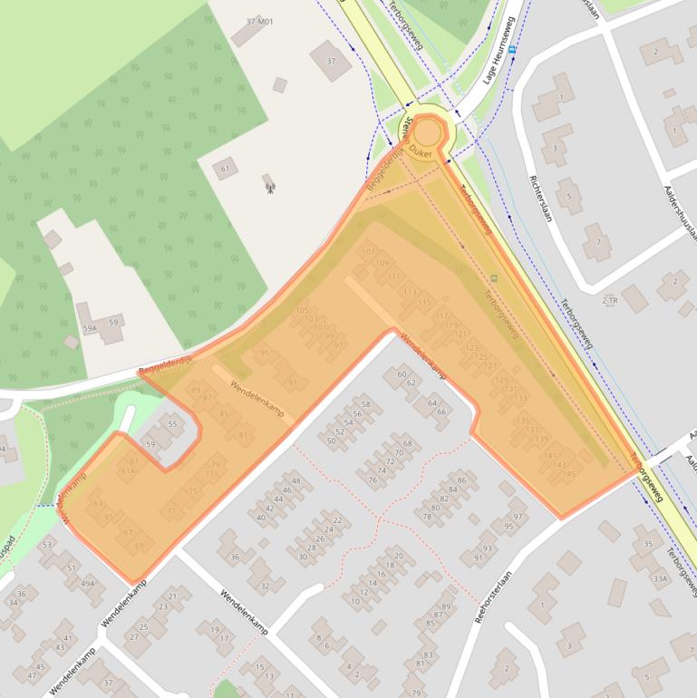 Kaart van postcodegebied 7091TW.