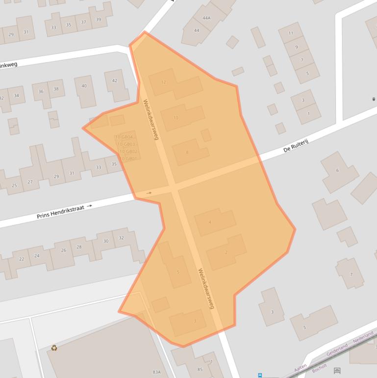 Kaart van postcodegebied 7091XG.