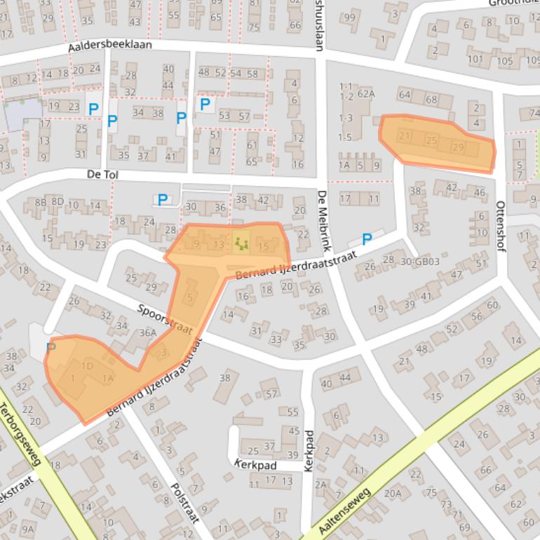Kaart van postcodegebied 7091ZK.