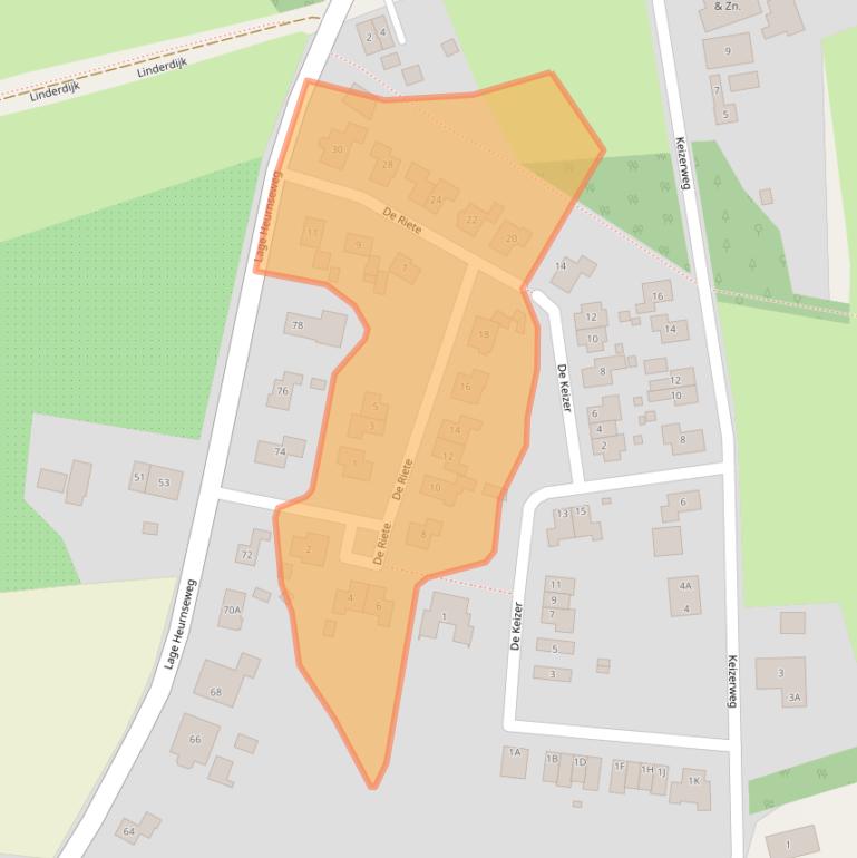 Kaart van postcodegebied 7095AJ.