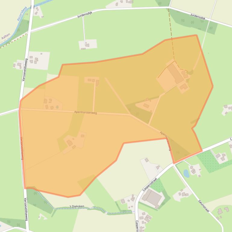 Kaart van postcodegebied 7095BJ.