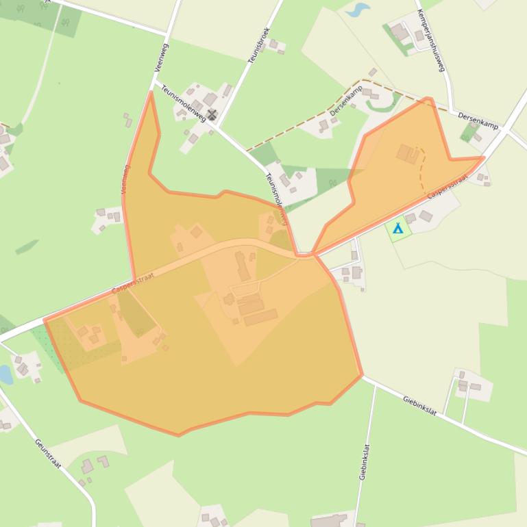 Kaart van postcodegebied 7095BK.
