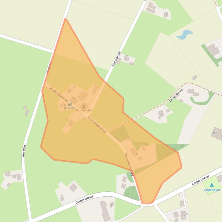 Kaart van postcodegebied 7095BM.