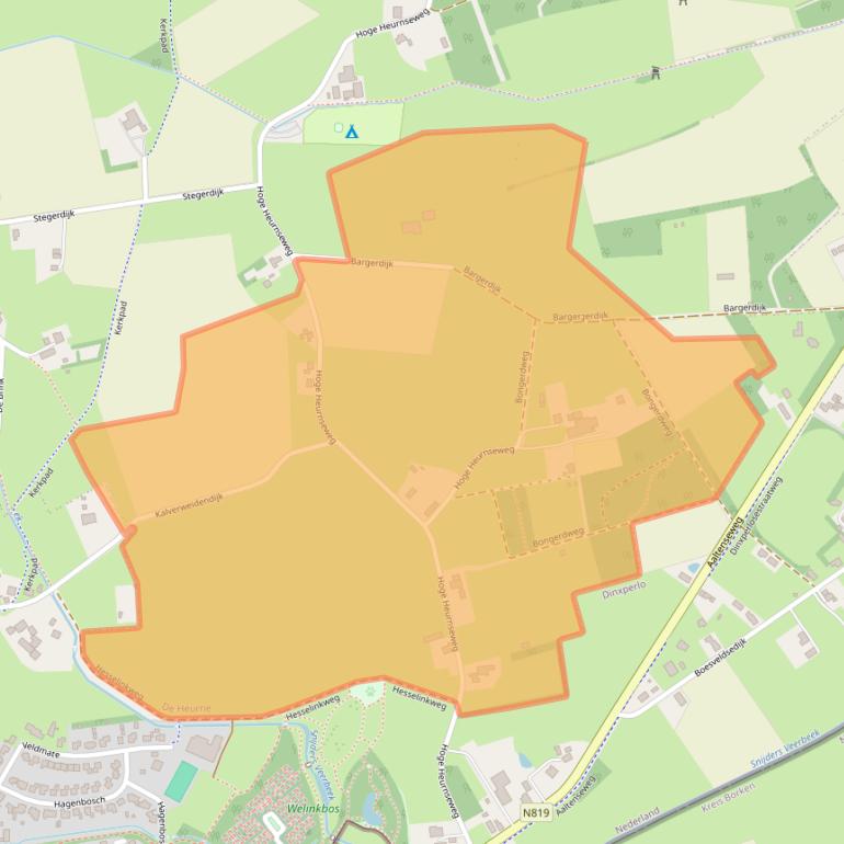 Kaart van postcodegebied 7095CJ.