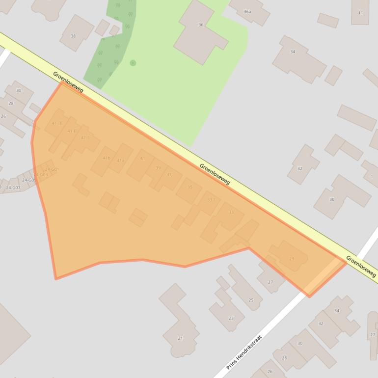 Kaart van postcodegebied 7101AB.