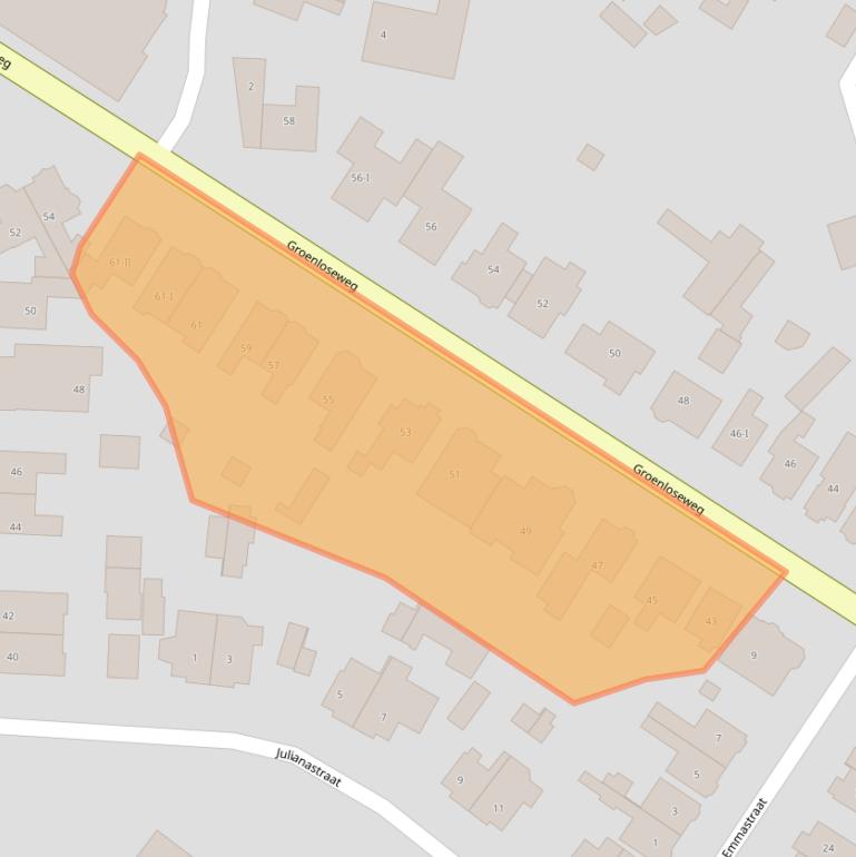 Kaart van postcodegebied 7101AC.