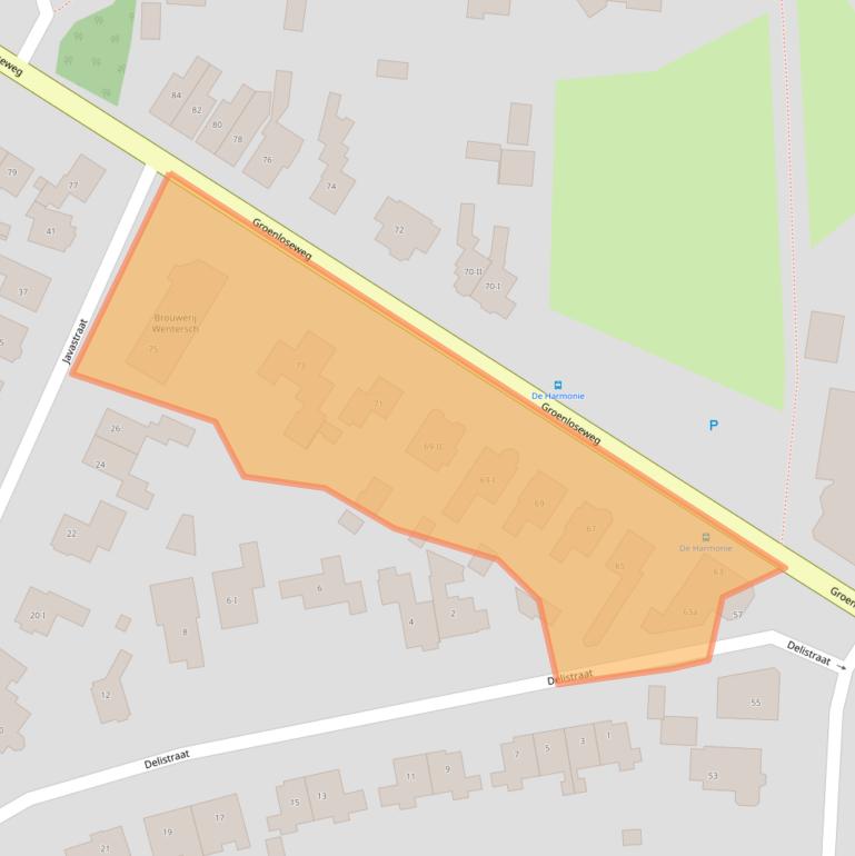 Kaart van postcodegebied 7101AD.