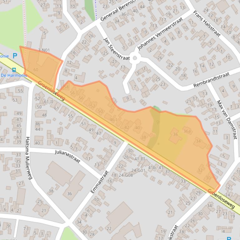 Kaart van postcodegebied 7101AJ.